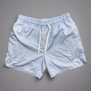 Nike Swim Shorts Mens Size Medium Light Blue Mesh Lined Drawstring Summer Beach